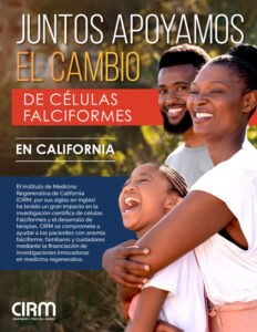 Spanish Flyer showcasing CIRM's impact on Sickle Cell scientific research and discovery.